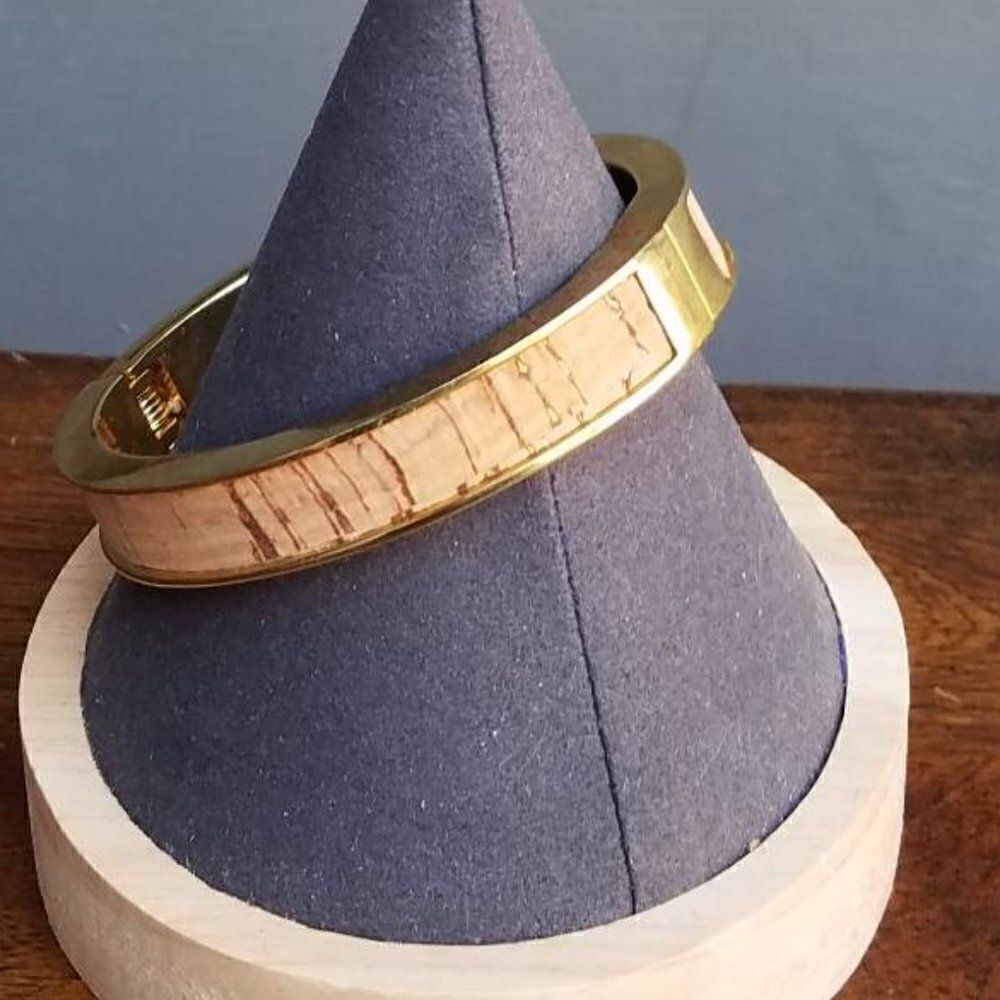 J Crew Cork Look Hinged Bangle It's bangle season!!!! - Picture 8 of 9